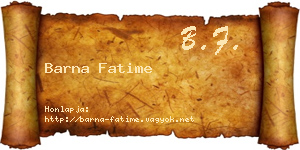 Barna Fatime névjegykártya